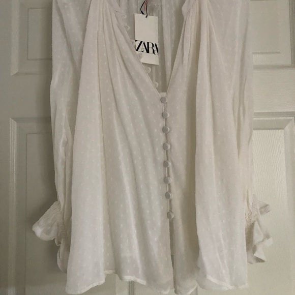 Zara Tops - NWT Zara White Button Up Blouse